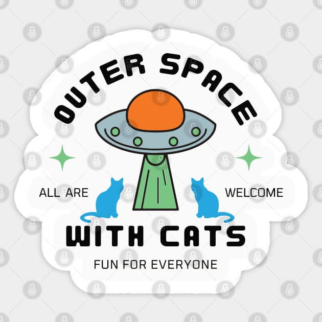 Outer space With Cats Sticker by pixelcat